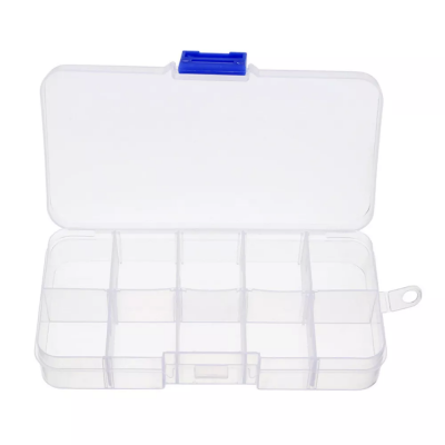 10 Grids Transparent Plastic Storage Box for Small Component Jewelry Pills Organizer