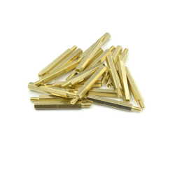 M3 x 30mm + 6mm Male to Female Thread Brass Hexagon Hex Standoff Spacer Pillars - (10 Pcs)