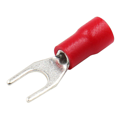 15 Pcs SV1.25-3 Insulated Fork Spade Wire Connector Electrical Crimp Terminal 22-16AWG U-Type (5 Red + 5 Green+5 Black)