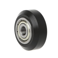 POM Flat passive model round pulley Outer Dia: 23.89mm Thickness:11mm Inside Dia: 5mm Bearing type: 625zz