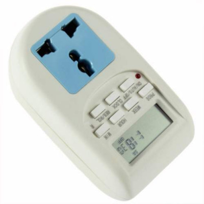 DIGITAL WEEKLY HOURLY PROGRAMMABLE ELECTRONIC TIMER SOCKET AC 220V 10A 