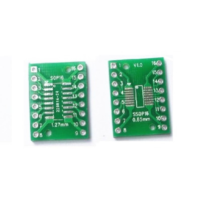 SOP16 SSOP16 TSSOP16 patch to DIP 0.65 / 1.27mm adapter board PCB