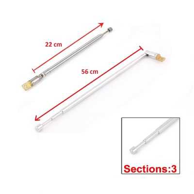 22CM INITIAL 56CM OPENING LONG RADIO CONTROL AM FM RADIO TV TELESCOPIC ANTENNA