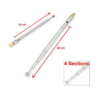 19CM INITIAL 60CM OPENING LONG RADIO CONTROL AM FM RADIO TV TELESCOPIC ANTENNA