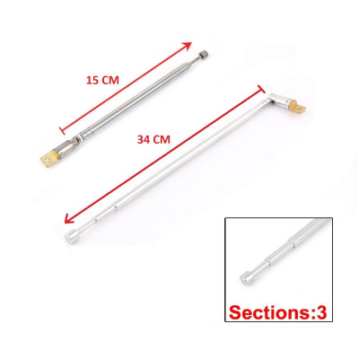 15CM INITIAL 34CM OPENING LONG RADIO CONTROL AM FM RADIO TV TELESCOPIC ANTENNA