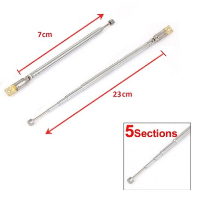 7CM INITIAL 23CM OPENING LONG RADIO CONTROL AM FM RADIO TV TELESCOPIC ANTENNA