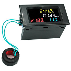 AC 80V - 300V 100A Single Phase 4 in 1 AC Voltmeter Ammeter Power Energy Meter Kwh Color Screen LED Display Single Phase AC 80V - 300V 100A Single Phase 4 in 1 AC Voltmeter Ammeter Power Energy Meter Kwh Color Screen LED Display Single Phase