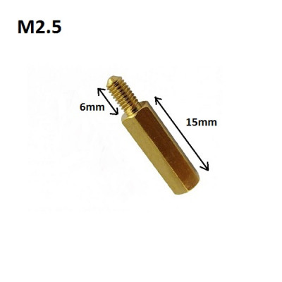 M2.5 15MM X 6MM HEXAGONAL SPACER WITH SCREW AND NUT SET