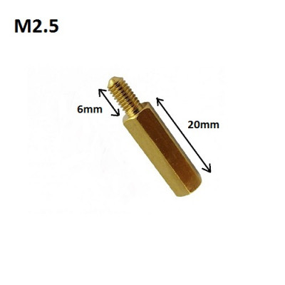 M2.5 20MM X 6MM HEXAGONAL SPACER WITH SCREW AND NUT SET