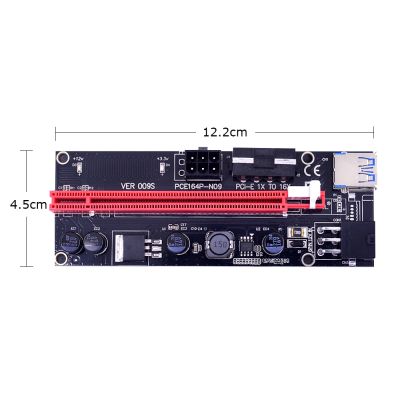 VER009S PCI Express PCIE 1X to 16X Extender 1M 0.6M USB 3.0 Cable SATA to 6Pin Power for Video Card