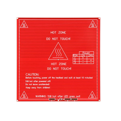 214mmx214mm Upgraded MK2B Heated Bed PCB Heatbed Dual 12V 24V Red MK2 B Hot HotBed For 3D Printer Parts Heat