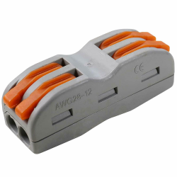 2 Pole Wire Connector Terminal Block with Spring Lock Lever 2 in 2 out 2 Pole Wire Connector Terminal Block with Spring Lock Lever 2 in 2 out