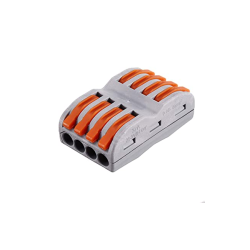 4 Pole Wire Connector Terminal Block with Spring Lock Lever 4 in 4 out 4 Pole Wire Connector Terminal Block with Spring Lock Lever 4 in 4 out