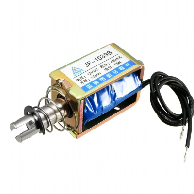 JF-1039B DC 12V 25N 10mm Stroke Push-Pull Type DC Solenoid Electromagnet Linear Motion