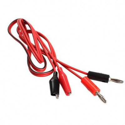 Banana Plug to Alligator Clip Red and Black 2-Wire Power Cord Test Probe Cable Clamp