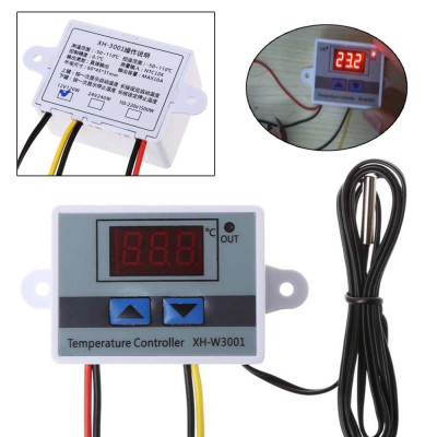 xh-w3001 temperature controller w3001 Incubator Thermostat Control Probe, Incubator Temperature Controller (12V DC Input Voltage)