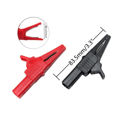 red and black pair 1000V 32A crocodile clips full insulated copper alligator clip test lead