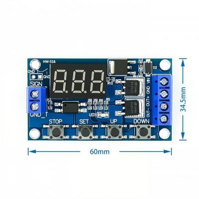 DC 5V-30V Dual MOS Controller Delay Timer with LED Digital