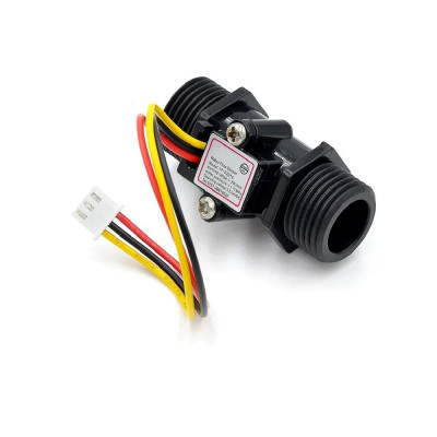 YF-S201C Flow Turbine Flowmeter Water Flow Sensor Hall Flow Sensor (Black)