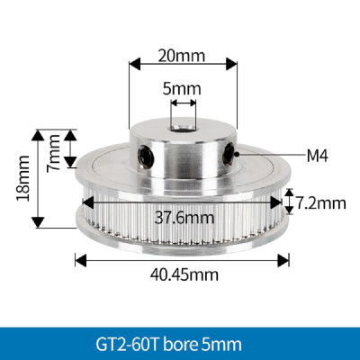 3D Printer 60 teeth synchronous pulley Timming Belt synchronous wheel belt inner hole 5mm 3D Printer 60 teeth synchronous pulley Timming Belt synchronous wheel belt inner hole 5mm
