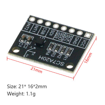 SC7A20H High Precision 3-Axis Gravity Acceleration Tilt Angle Sensor Module IIC/SPI Transmission SC7A20H High Precision 3-Axis Gravity Acceleration Tilt Angle Sensor Module IIC/SPI Transmission