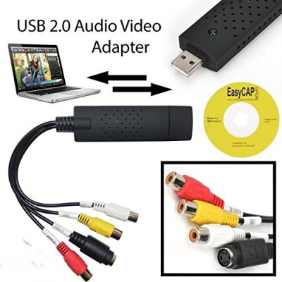 Easier Cap USB 2.0 Capture Card Video TV DVD VHS Audio Capture Card 3 in 1 VHS to DVD Adapter Converter PC PS3 Xbox for Win 7 8 10