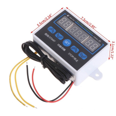 XH-W1411 w1411 temperature controller Incubator Thermostat Control Probe, Incubator Temperature Controller with Plastic Casing (12V DC Input Voltage)