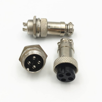 GX16 4 Pin XLR 16mm Male + Female Audio Cable Connector Aviation Plug Panel Chassis Mount Adapter