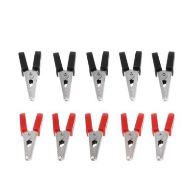 34mm Alligator Crocodile Clip Clamp with plastic Insulate Clamp Red and Black - 10 Pcs