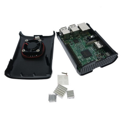 Raspberry pi 2 Model B/B+ ABS Blob case with mini FAN (Black)