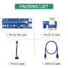 VER006C PCI-E Riser Card PCI Express PCIE 1X to 16X Extender Adapter USB 3.0 Cable SATA 6Pin Power for Mining 