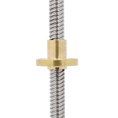 T8 Lead Screw OD 8mm Pitch 2mm Lead 2mm/8mm 500mm With Brass Nut For Reprap 3D Printer