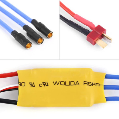 30A ESC Welding T Plug Brushless Multicopter Motor Speed Controller RC BEC ESC T-rex 450