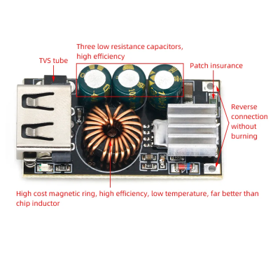 QC3.0 DIY Fast Charger DC 5-32V 24W Step-down Module for Emergency Charging