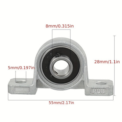 Zinc Alloy Diameter KP08 10MM horizontal bearing pillow Block