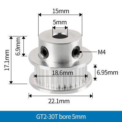 3D Printer 30 teeth synchronous pulley Timming Belt synchronous wheel belt inner hole 5mm 3D Printer 30 teeth synchronous pulley Timming Belt synchronous wheel belt inner hole 5mm