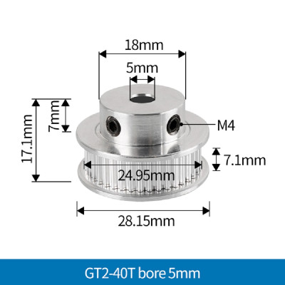 3D Printer 40 teeth synchronous pulley Timming Belt synchronous wheel belt inner hole 5mm 3D Printer 40 teeth synchronous pulley Timming Belt synchronous wheel belt inner hole 5mm