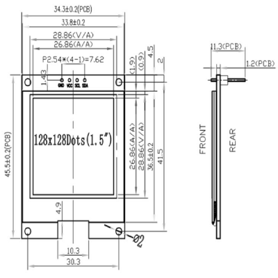 1.5 inch oled display module 128128 screen OLED screen IIC