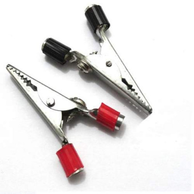 DC Crocodile Clips Alligator Clips  Red Black Pair