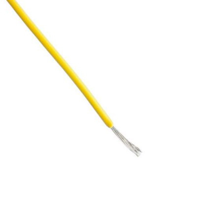 Hookup Wire - 22 Gauge Single Solid Yellow - 1 Meter