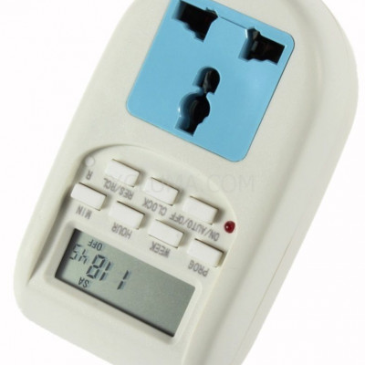 DIGITAL WEEKLY HOURLY PROGRAMMABLE ELECTRONIC TIMER SOCKET AC 220V 10A 