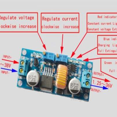 5A 75W Xl4015 Cc Cv Dc-Dc Lithium Battery Charger Step-Down Module